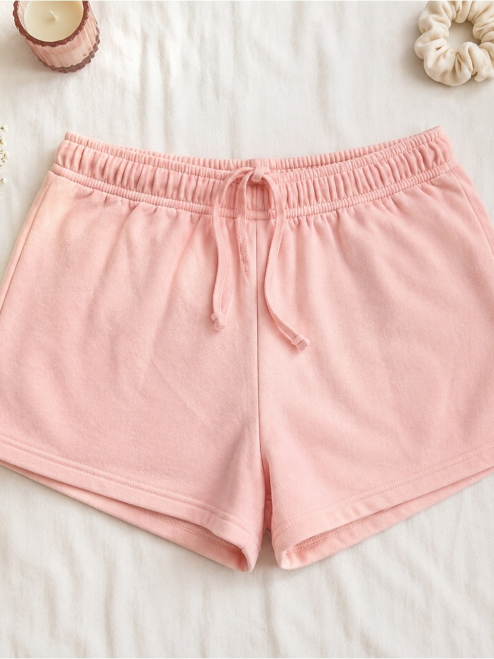 Carbon Light Pink Fleece Lounge Shorts Medium